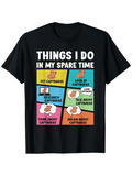 Men's T-Shirt Things I Do In My Spare Time With Colorful Rectangles Featuring Capybara