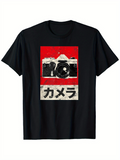 Men's T-Shirt Vintage Retro Style With Grunge Texture And Classic Camera Graphic Camera