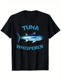 Men's T-Shirt Tuna Whisperer Blue Ocean Fish With Realistic Details Surrounding A Lively Tuna