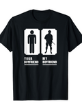 Men's T-Shirt Your Boyfriend My Boyfriend Silhouette Graphic With Soldier Icon Comparison