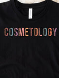Men's T-Shirt Cosmetology Vibrant Patterned Letters On Plain Solid Fabric Shirt