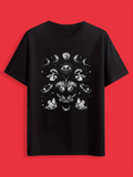 Men's T-Shirt Mystic Moths Surrounded By Crescent Moons And All Seeing Eye