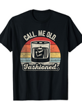 Men's T-Shirt Call Me Old Fashioned Vintage Sunset Colors With Whiskey Glass