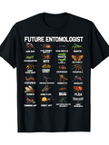 Men's T-Shirt Future Entomologist Various Insects Illustrated With Labeled Names And Colorful Bugs