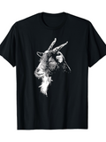 Men's T-Shirt Detailed Hand Drawn Illustration Of Realistic Animal Goat
