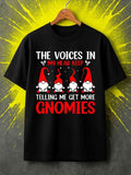Men's T-Shirt The Voices In My Head With Doodle Art Hat Wearing Cartoon Gnomes