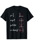 Men's T-Shirt Funny Graph Chart With Math Equations Forming Love