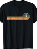 Men's T-Shirt Vintage Color Lines With Woman Standing Under Shaded Sun