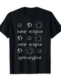 Men's T-Shirt Lunar And Solar Eclipse Phases With Apocalyptic Sun And Moon Motif