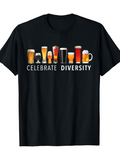 Men's T-Shirt Celebrate Diversity With Beer Glasses In Many Colors And Shapes