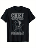 Men's T-Shirt Chef Because Being Called A Freakin Amazing Culinary Beast Skull Knife TShirt