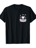 Men's T-Shirt Happy Tooth Under Rainbow With Sparkling Hearts And Smiling Dentist Tooth