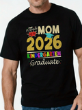 Men's T-Shirt Proud Mom 2026 Colorful Lettering With Graduation Cap And Kindergarten Graduate Text