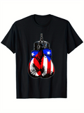 Men's T-Shirt Colorful Puerto Rican Flag Painted Hanging Boxing Gloves