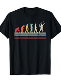 Men's T-Shirt Retro Evolution Progression Graphic With Tennis Player Silhouette