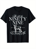 Men's T-Shirt He Left The Ninety Nine To Rescue Me Gentle Lamb Graphic T Shirt
