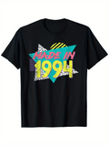 Men's T-Shirt Made In 1994 Neon Retro Graphics With Colorful Abstract Shapes T Shirt