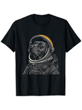 Men's T-Shirt Galactic Adventure With Brave Dog In Astronaut Space Suit