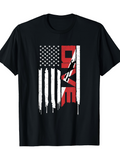 Men's T-Shirt Distressed American Flag With Red Letters Dive Scuba Diver