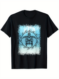 Men's T-Shirt Ocean Blue Tribal Motif With Patterned Circular Art Turtle