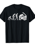 Men's T-Shirt Human Evolution Depicted With Car Maintenance Illustration