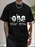 Men's T-Shirt Heavy Metals Cartoon Rockband With Guitars Fun Chemistry Characters