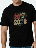 Men's T-Shirt Happy New Year Fireworks With Bold Colorful Numbers Celebration
