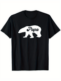 Men's T-Shirt Papa Bold White Silhouette Walking Across A Black Bear