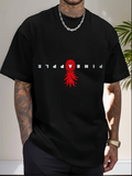 Men's T-Shirt Pineapple Red Abstract Graphic Design With Centralized Vertical Emphasis