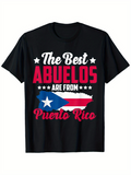 Men's T-Shirt The Best Abuelos With Puerto Rico Map And Stars T Shirt