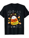 Men's T-Shirt Trick Or Treat Math Is Sweet With Halloween Candy Surrounded By Fun Math Doodles