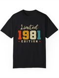 Men's T-Shirt Limited Edition Bold Vintage Numbers Underlined With Stars 1981