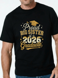 Men's T-Shirt Proud Big Sister Shining Gold Lettering With Graduation Cap Print