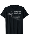 Men's T-Shirt Rise And Shine Powder Time Energetic Snowboarder With Snow Spray Effect