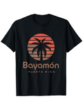 Men's T-Shirt Bayamon Puerto Rico Sunset Silhouette With Palm Trees Graphic