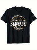 Men's T-Shirt Grand Firework Burst With City Nickname Among Faded Streetlights Bangkok