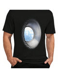 Men's T-Shirt Sky Reflected In Abstract Swirling Tunnel With Sunlit Clouds