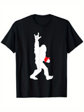 Men's T-Shirt Rock Gesture With White Silhouette Holding Red Cup Bigfoot