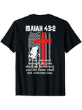 Men's T-Shirt Isaiah Walk Through Fire With Red Cross And American Flag Flame