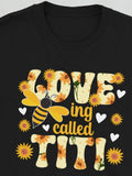 Men's T-Shirt Love Being Called Titi Surrounded By Yellow Daisies And Bumblebee