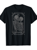Men's T-Shirt VI The Lovers Enigmatic Skeletons In Embrace Surrounded By Intricate Lines