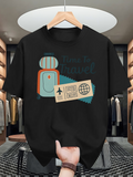 Men's T-Shirt Time To Travel With Luggage Passport And Boarding Pass Icon