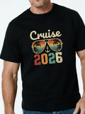 Men's T-Shirt Cruise 2026 Vibrant Tropical Sunset Reflected In Sunglasses Design