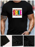 Men's T-Shirt Smile Vibrant Multicolor Letters Set In Modern Bold Square Design Smile