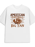 Men's T-Shirt American Football Big Fan Graphic With Stars And Decorative Football Design