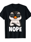 Men's T-Shirt Nope Cool Penguin With Sunglasses Folded Arms Standing Alone