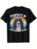 Men's T-Shirt Property Of Spoiled Rotten Surrounded By Vintage Sunset English Springer Spaniel