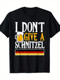 Men's T-Shirt I Dont Give A Schnitzel German Flag Beer Mug Graphic T Shirt