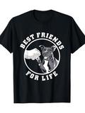Men's T-Shirt Best Friends For Life Hand Fist Bumping Joyful Playful Dog
