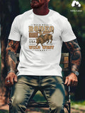 Men's T-Shirt Wild Bull Rodeo Cowboy Adventure With Retro Browns And Western Letters Bull